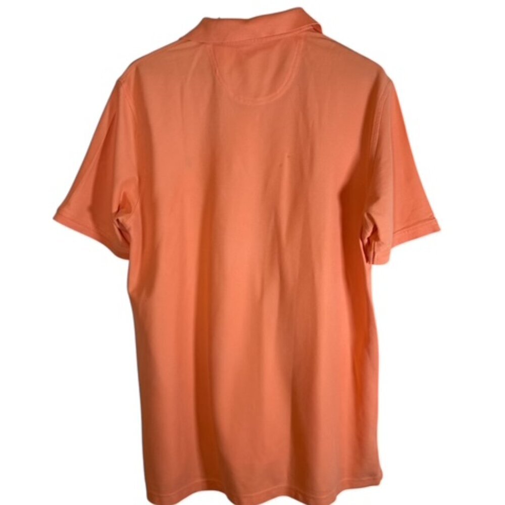 IZOD Men's X-Large Pumpkin Orange Grid Swing-Flex Performance Golf Polo Shirt - Picture 2 of 9